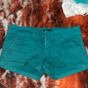 American Eagle Outfitters Teal High Waist Shorts